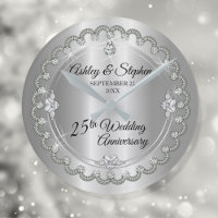 Elegant Silver Diamonds 25th Wedding Anniversary