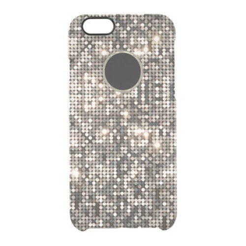 Elegant Silver Disco Glitter   Background GR2 Clear iPhone 66S Case