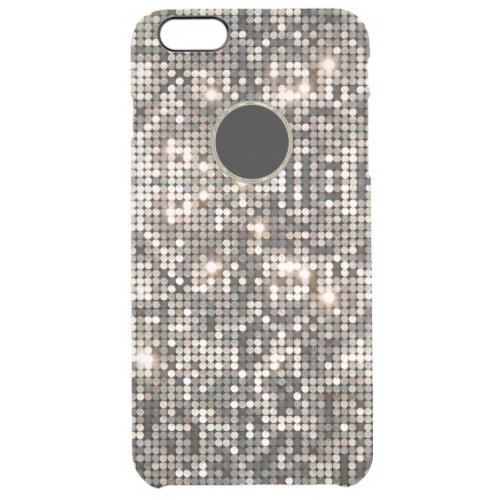 Elegant Silver Disco Glitter   Background Clear iPhone 6 Plus Case