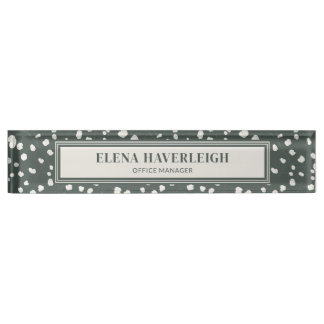 Elegant Silver Dollar Lunaria Professional Custom Desk Name Plate
