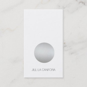 Elegant Silver Dot Business Card by geniusmomentbranding at Zazzle