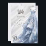 Elegant Silver Dusty Blue Sparkle Dress Sweet 16 Invitation<br><div class="desc">Silver Dusty Blue Sparkle Dress Princess Sweet 16 Invitation</div>