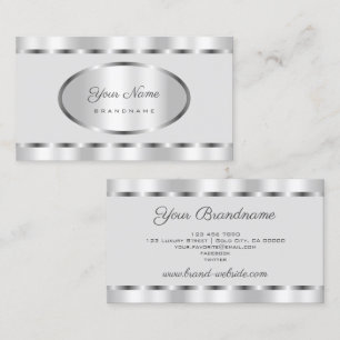 Elegant Silver Effect with Light Gray Professional Business Card