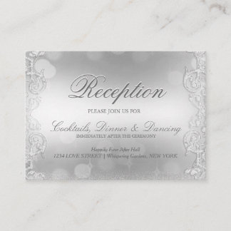 Elegant Silver Faux Foil Enclosure Card