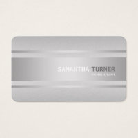 Elegant Silver Faux Textured Professional Custom Business Card