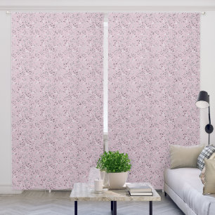 Elegant Silver Floral on Pink  Blackout Curtains
