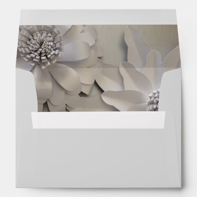 Elegant Silver Flowers Envelope (Back (Bottom))