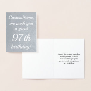 Elegant Silver Foil 97th Birthday Greeting Card