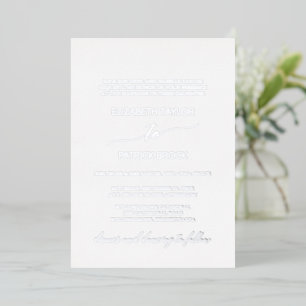 Elegant Silver Foil Calligraphy Formal Wedding Invitation