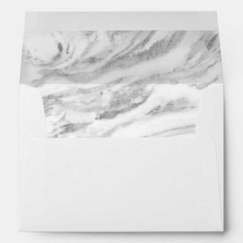 Elegant Silver Foil Chic Classic Marble Envelope