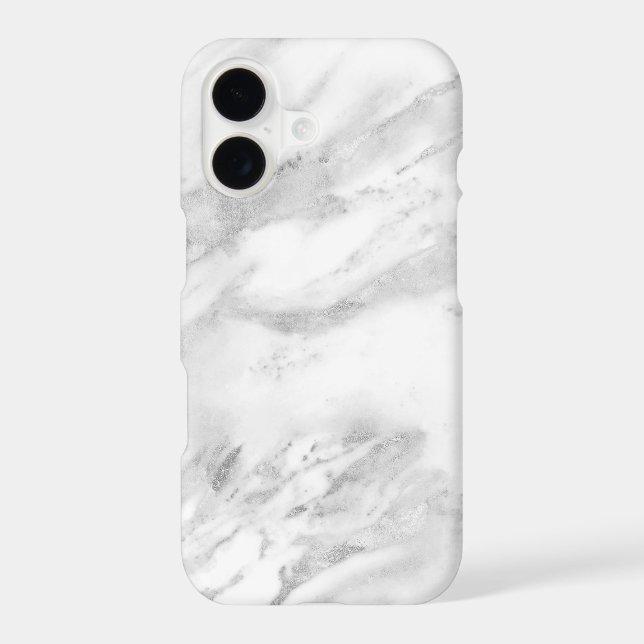 Elegant Silver Foil | Chic Marble Iphone Case (Back)