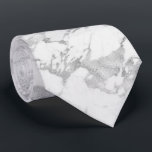 Elegant Silver Foil Chic White Marble Neck Tie<br><div class="desc">Elegant Silver Foil | White Marble Necktie with a larger pattern trendy white marble and soft silver foil style marble veins running throughout. The pattern can be resized for a variety of looks. Perfect for your wedding,  elegant affair,  or chic esthetic.</div>