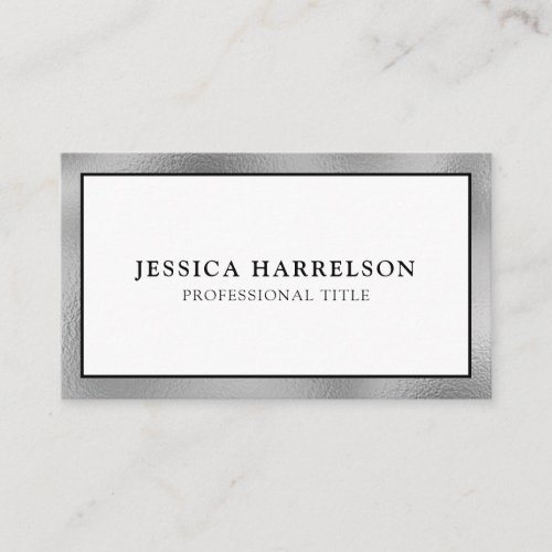 Elegant Silver Foil Edged Business Card