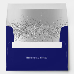 Elegant Silver Foil Glitter Sparkle Wedding Envelope