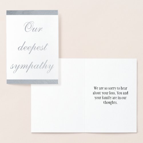 Elegant Silver Foil Sympathies Card