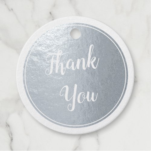 Elegant Silver Foil Wedding Thank You Foil Favor Tags