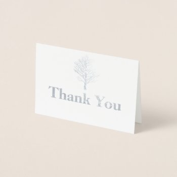 Elegant Silver Foil Winter Thank You Card by DesignsActual at Zazzle
