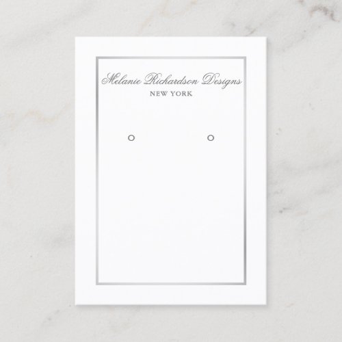 Elegant Silver Frame Earring Display Card