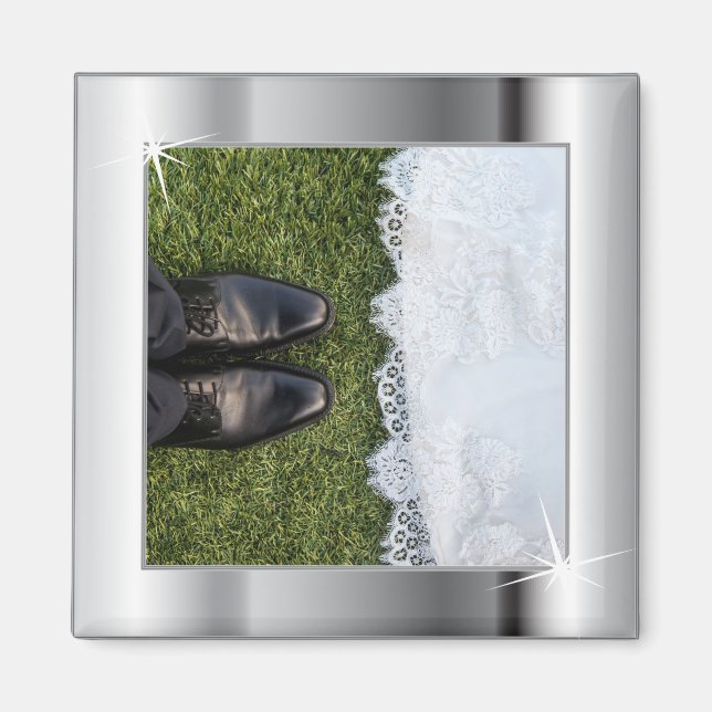 Elegant Silver Frame Magnet (Front)