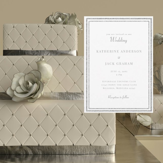 Elegant Silver Frame Wedding  Invitation (Creator Uploaded)