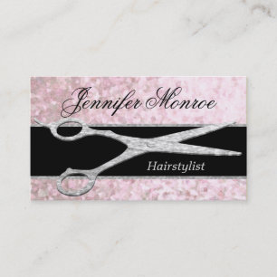 Elegant Silver Glam Hairstylist Appointment Card