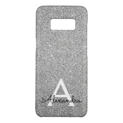Elegant Silver Glitter and Sparkle Monogram Case-Mate Samsung Galaxy S8 Case