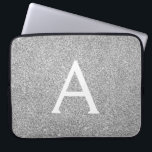 Elegant Silver Glitter and Sparkle Monogram Laptop Sleeve<br><div class="desc">Elegant Silver Faux Glitter and Sparkle Elegant Monogram Case. This case can be customized to include your initial and first name.</div>