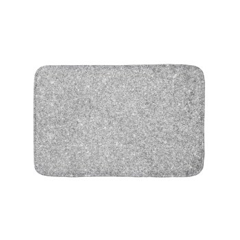 Elegant Silver Glitter Bath Mat by allpattern at Zazzle