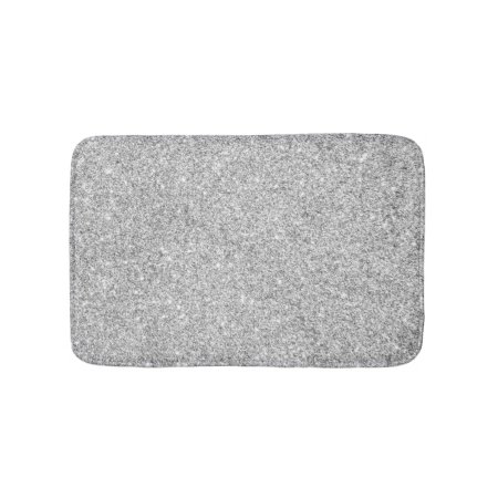 Elegant Silver Glitter Bath Mat