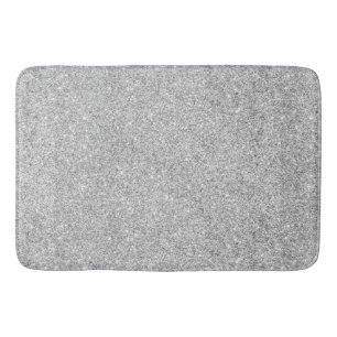 Elegant Silver Glitter Bathroom Mat