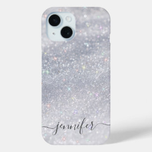 Elegant Silver Glitter  iPhone 15 Case