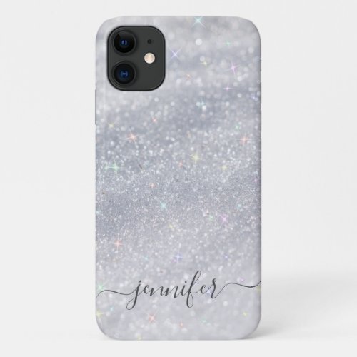 Elegant Silver Glitter  iPhone 11 Case