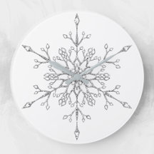 Elegant Silver Glitter Christmas Snowflake Holiday
