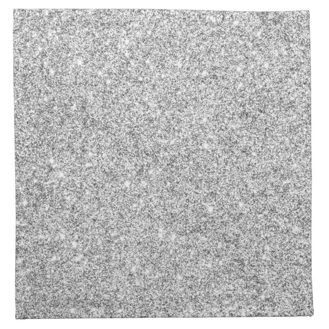 Elegant Silver Glitter Cloth Napkin (Front)