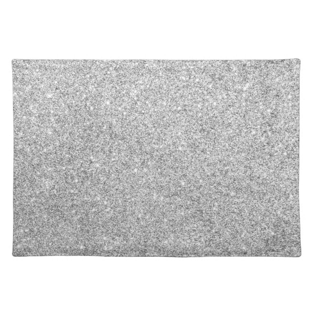 Elegant Silver Glitter Cloth Placemat (Front)