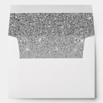 Elegant Silver Glitter Confetti Wedding Gray 5x7 Envelope by angela65 at Zazzle