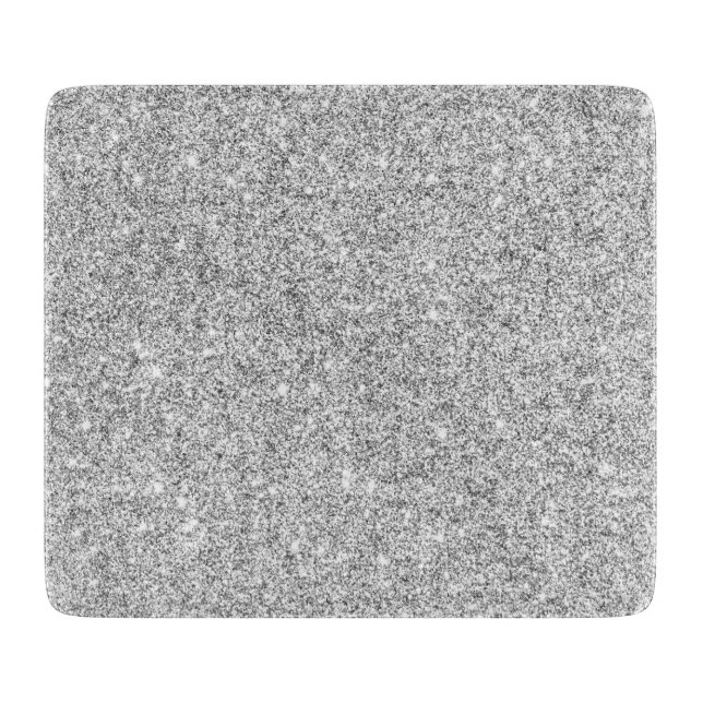 Elegant Silver Glitter Cutting Board (Front)