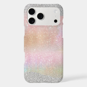 Elegant Silver Glitter Gold Rainbow Abstract Art iPhone 17 Pro Max Case
