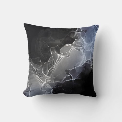 Elegant Silver Glitter Gradient Abstract Throw Pillow
