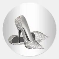 Elegant Black and Silver High Heel Shoe Magnets, Zazzle