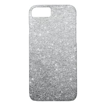 Elegant Silver Glitter Iphone 7 Case by pinkbox at Zazzle