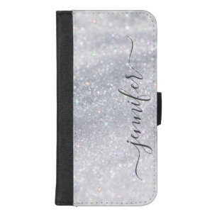 Elegant Silver Glitter  iPhone 8/7 Plus Wallet Case