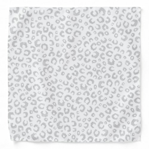 Elegant Silver Glitter Leopard Pattern Bandana