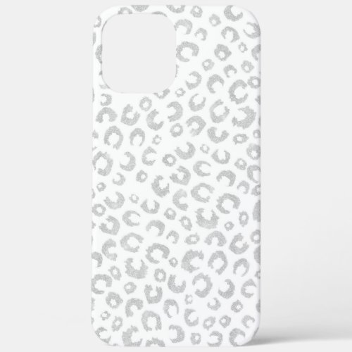 Elegant Silver Glitter Leopard Pattern iPhone 12 Pro Max Case