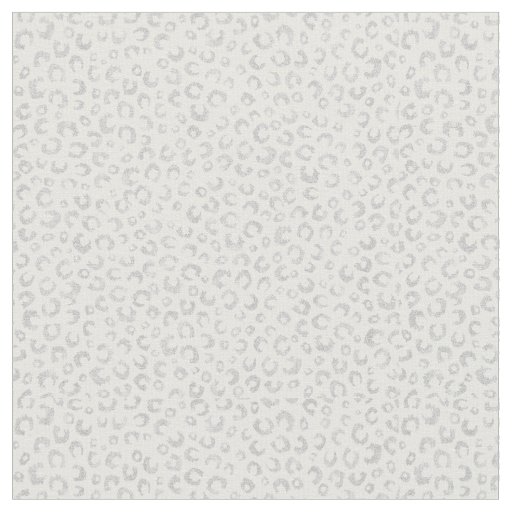 Elegant Silver Glitter Leopard Pattern Fabric