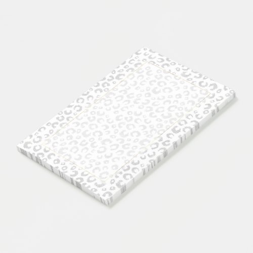 Elegant Silver Glitter Leopard Pattern Post_it Notes