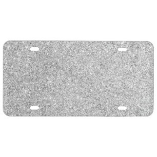 Elegant Silver Glitter License Plate