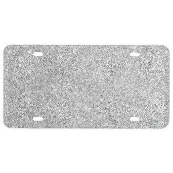 Elegant Silver Glitter License Plate by allpattern at Zazzle