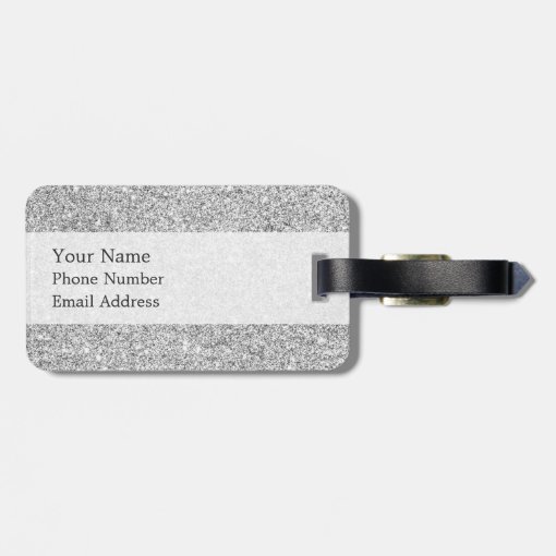 Elegant Silver Glitter Luggage Tag Zazzle