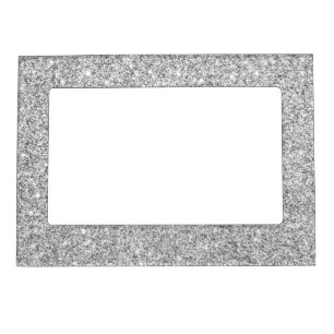 Elegant Silver Glitter Magnetic Photo Frame